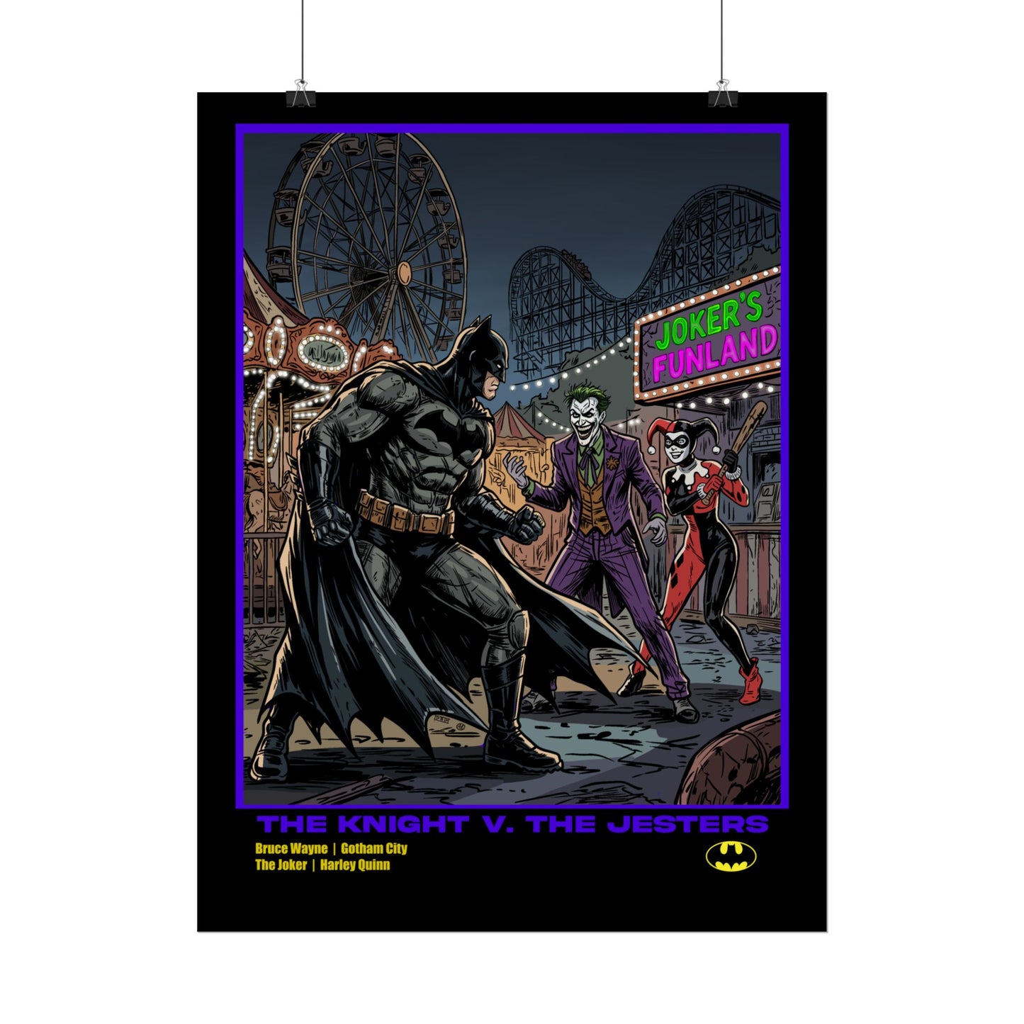 Batman vs Joker Rolled Poster — 'The Knight v. The Jesters' Comic Art Print
