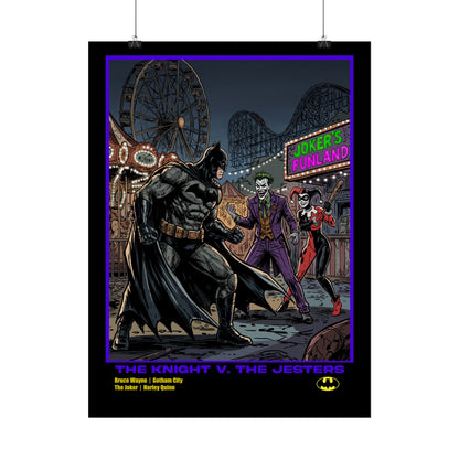 Batman vs Joker Rolled Poster — 'The Knight v. The Jesters' Comic Art Print