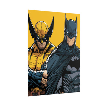 Batman & Wolverine Comic Art Rolled Poster