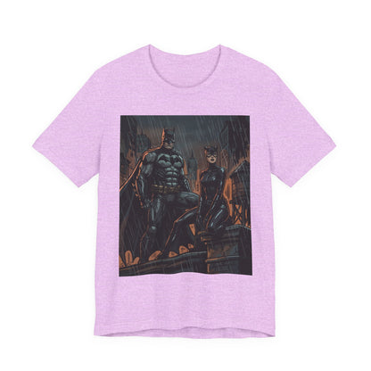 Batman & Catwoman Rain Night T‑Shirt