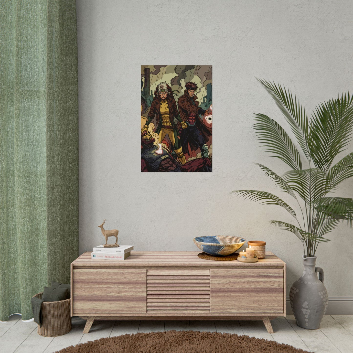 X-Men Comic Poster — Rogue & Gambit Rolled Art Print