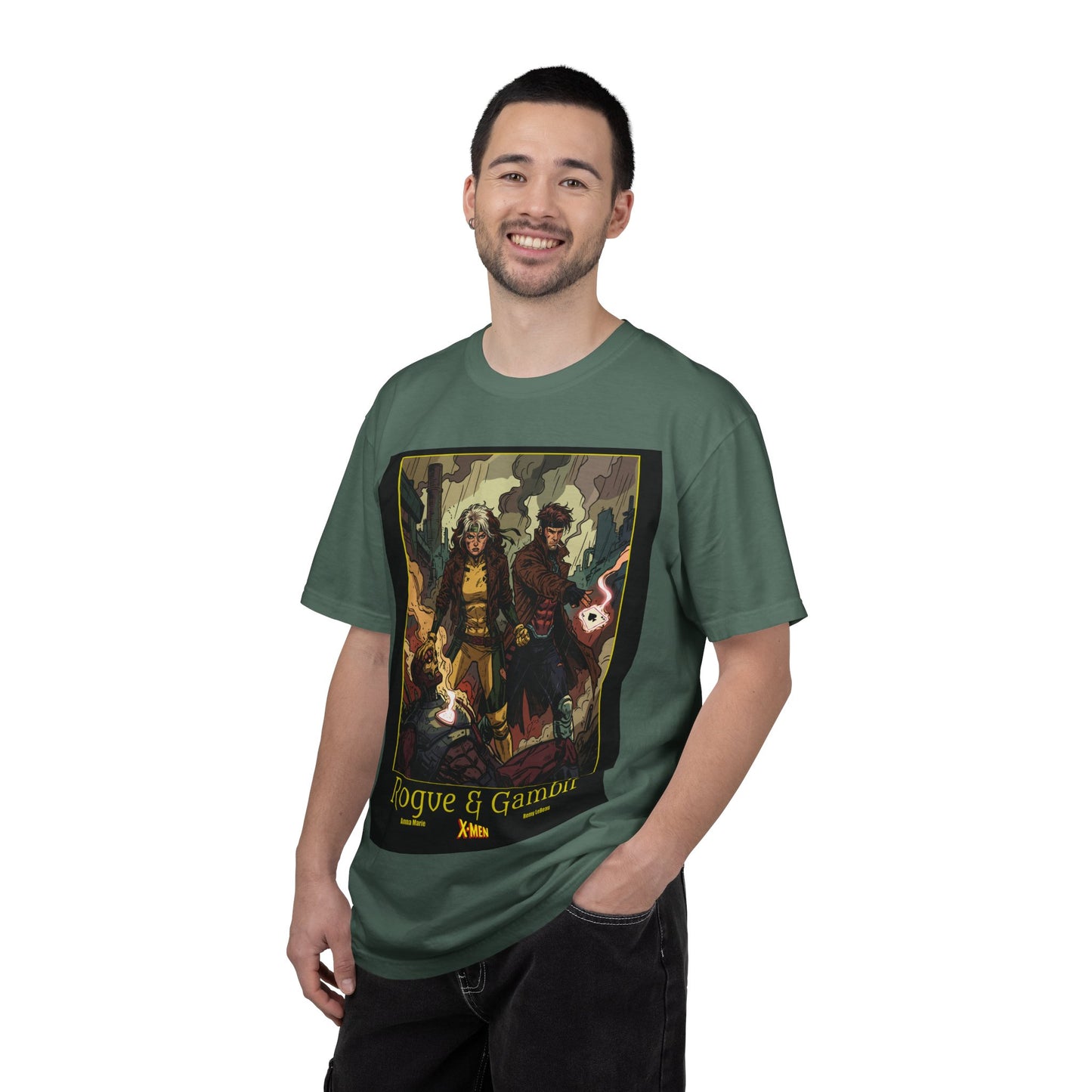 Rogue & Gambit Graphic T-Shirt — Comic Art Mutant Duo Tee