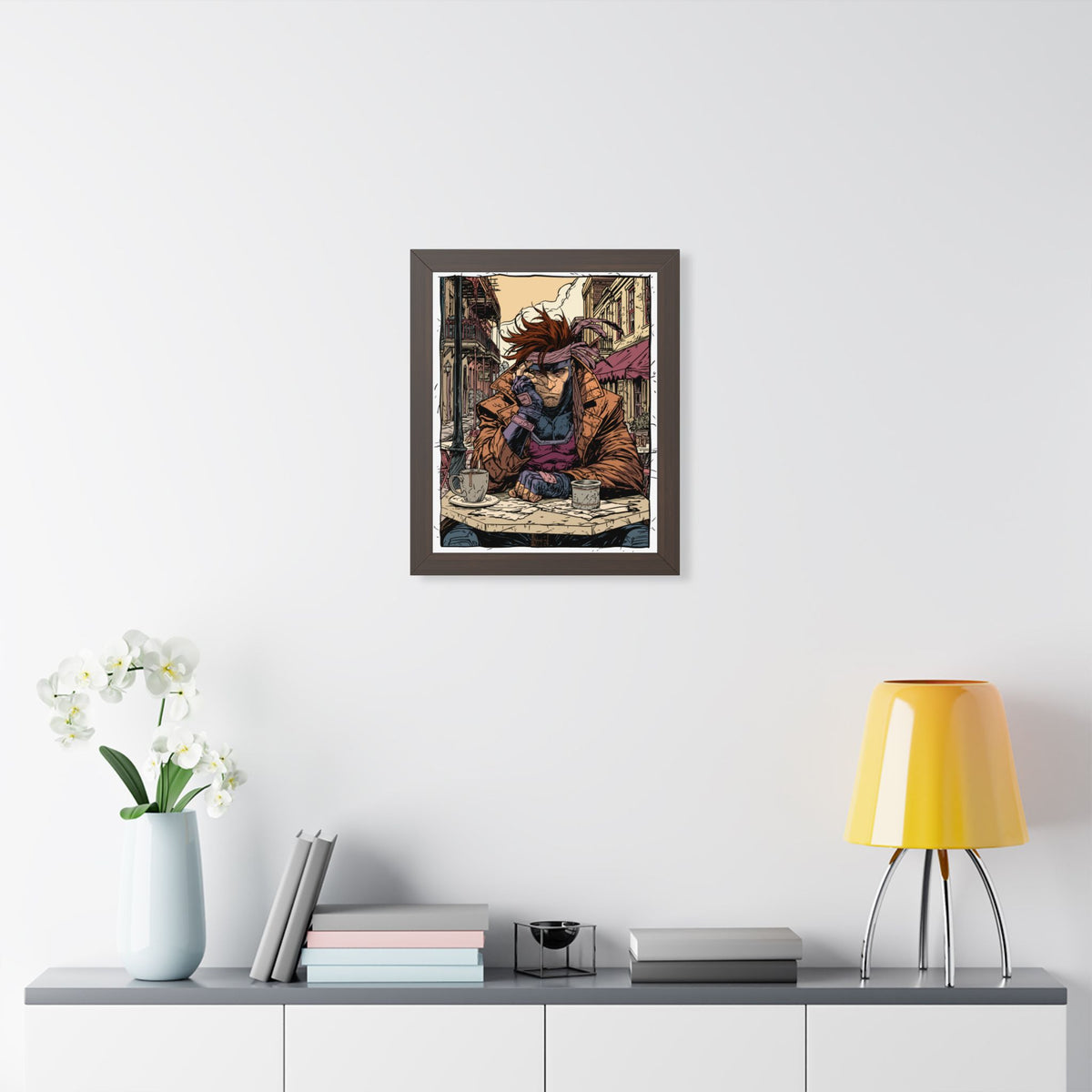 Gambit Framed Poster - Brooding Comic Cafe Art