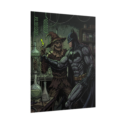 Batman & Scarecrow Poster — Dark Comic Book Art, Horror Superhero Wall Decor
