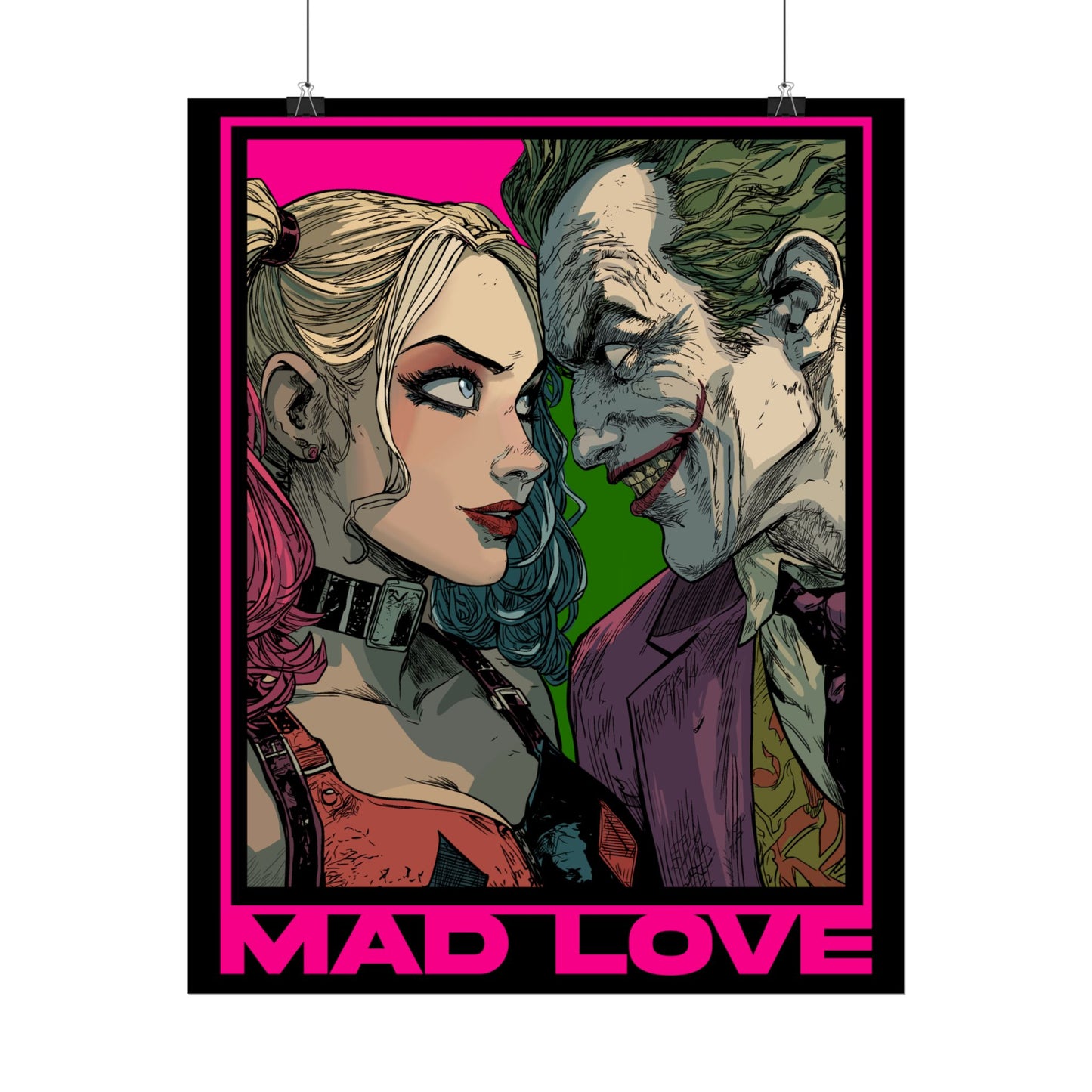 "Mad Love" Harley Quinn & Joker Comic Art Rolled Poster