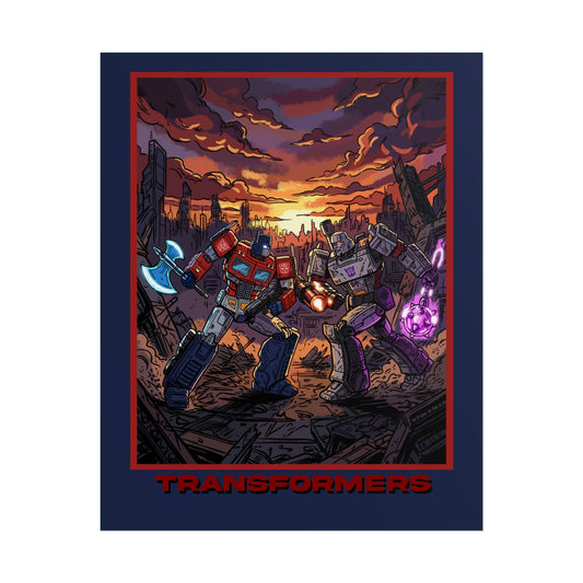 Transformers Optimus vs Megatron Cinematic Poster