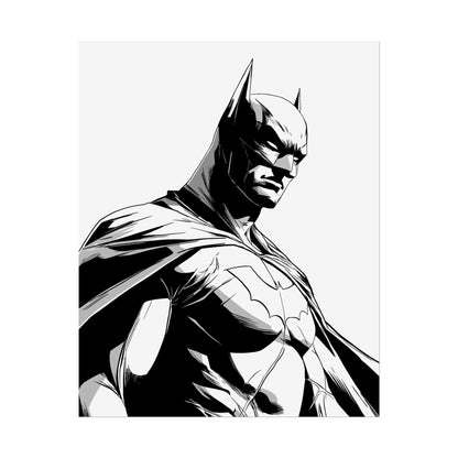 Batman Black & White Rolled Poster — Superhero Wall Art Print