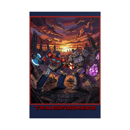Transformers Optimus vs Megatron Cinematic Poster