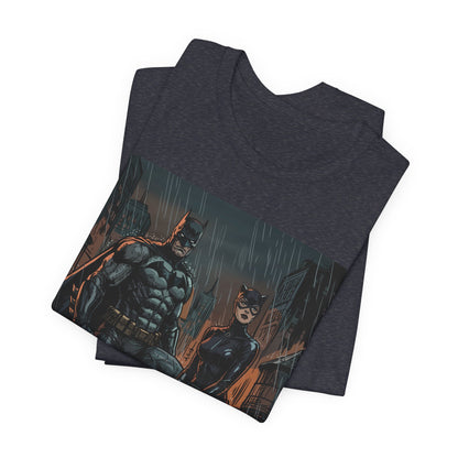 Batman & Catwoman Rain Night T‑Shirt