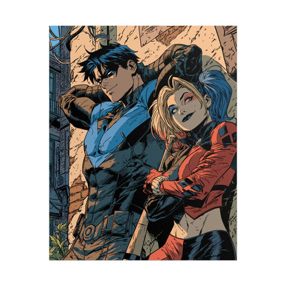Nightwing & Harley Quinn Rolled Print