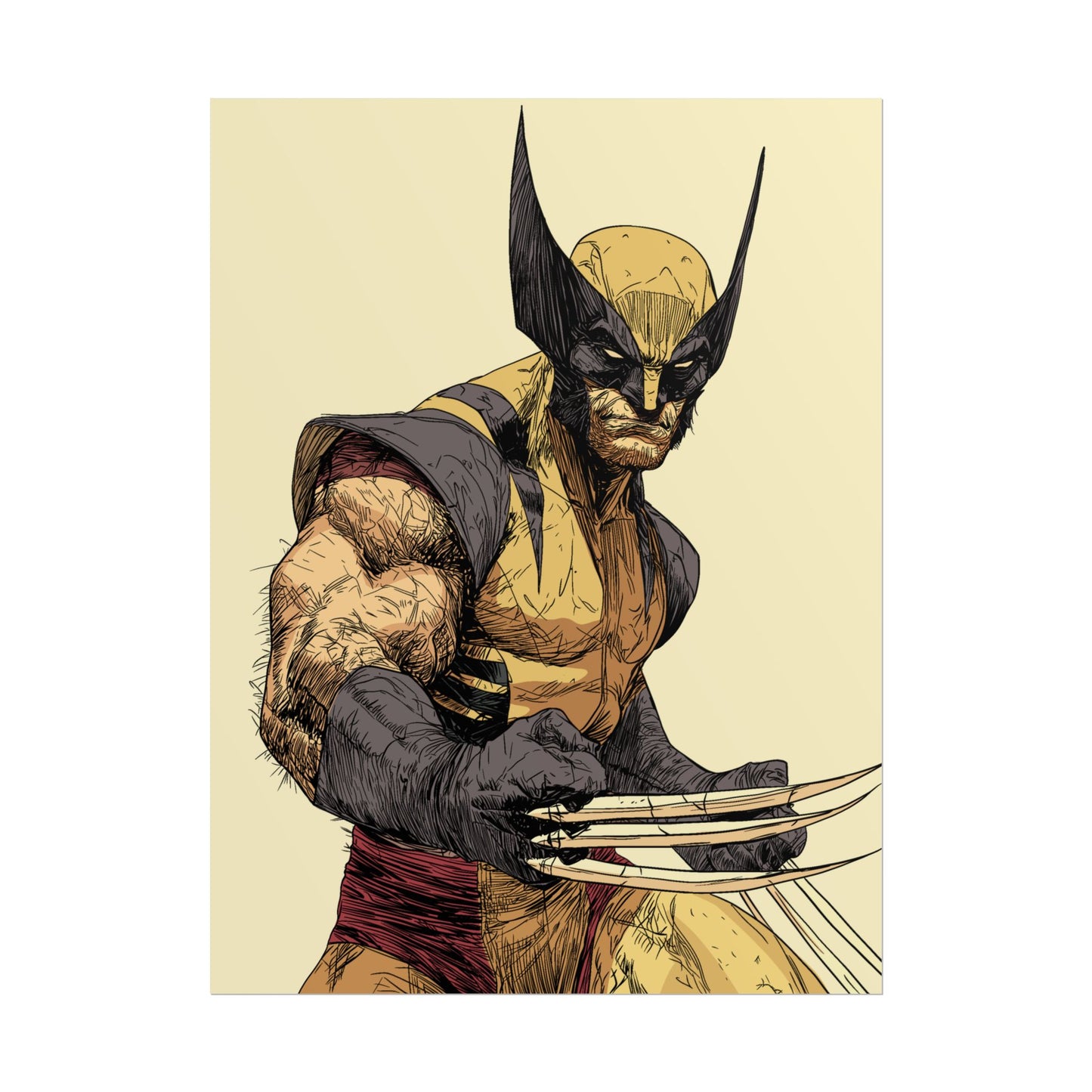 Wolverine Comic Art Poster — Rolled Superhero Wall Print