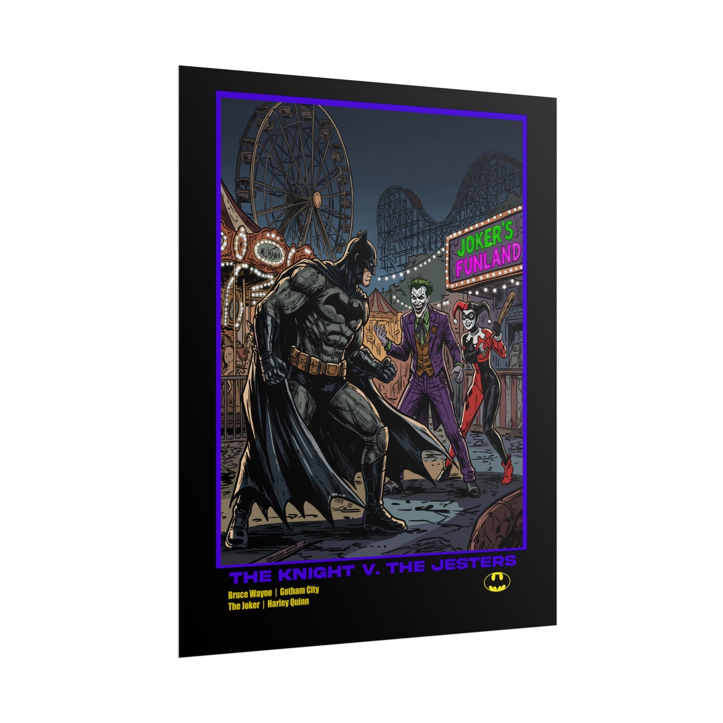 Batman vs Joker Rolled Poster — 'The Knight v. The Jesters' Comic Art Print