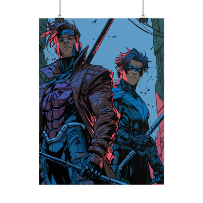 Nightwing and Gambit - Rolled Poster — Comic Art Print