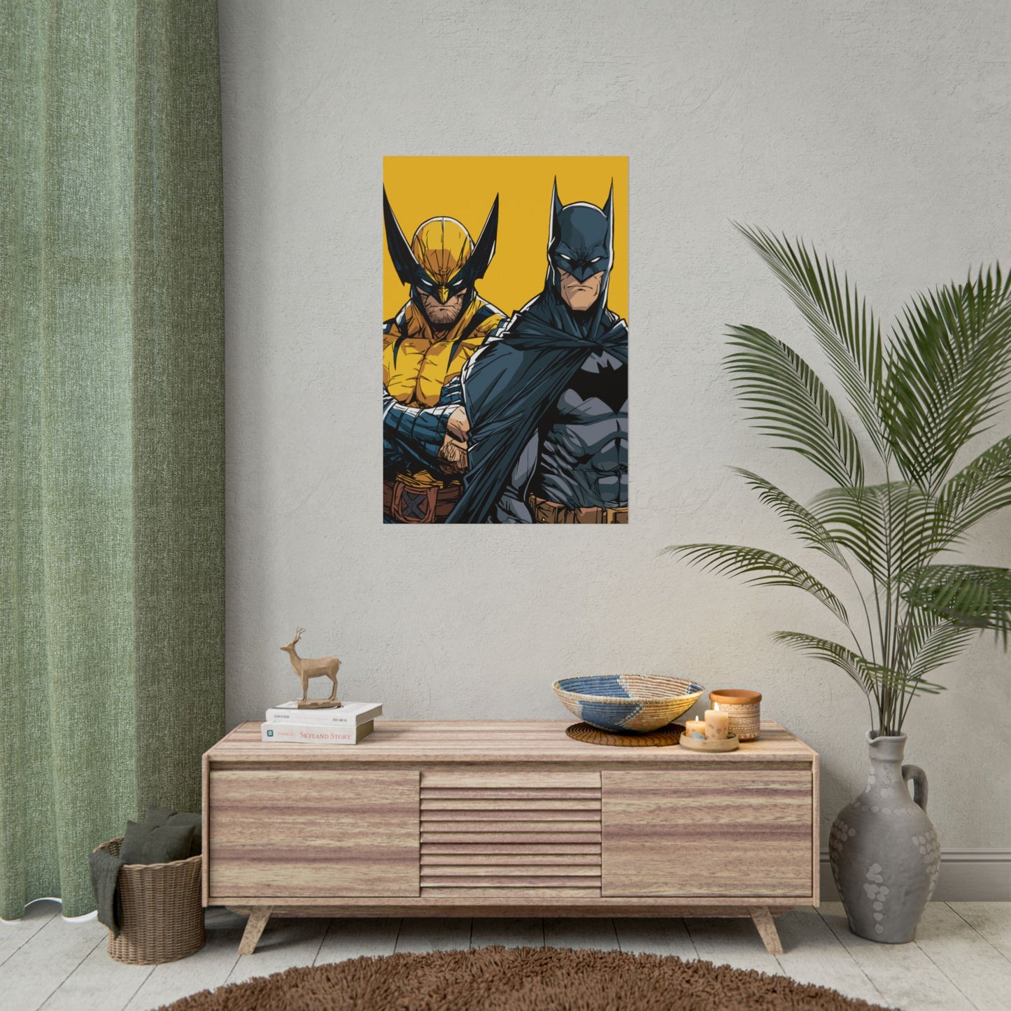 Batman & Wolverine Comic Art Rolled Poster