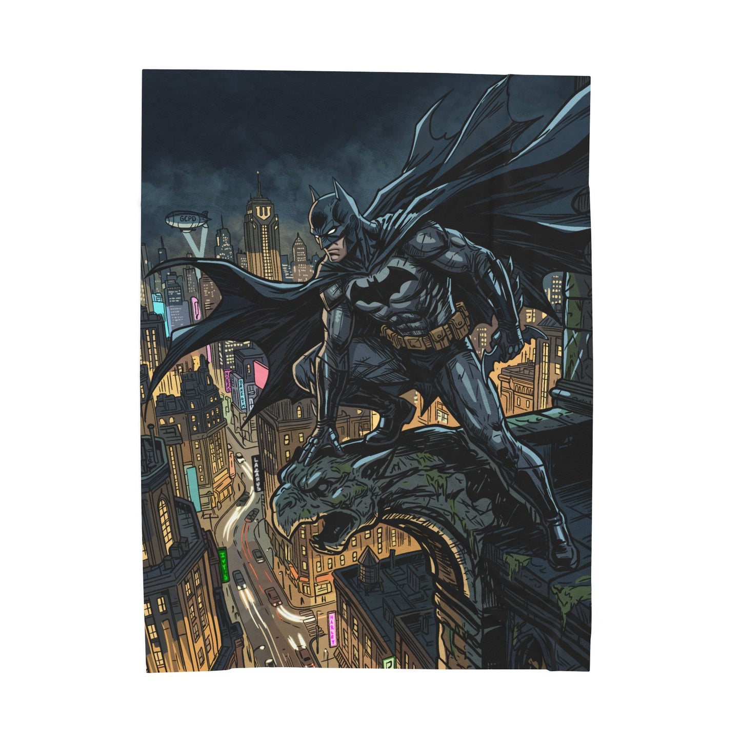 Batman Cityscape Velveteen Plush Blanket