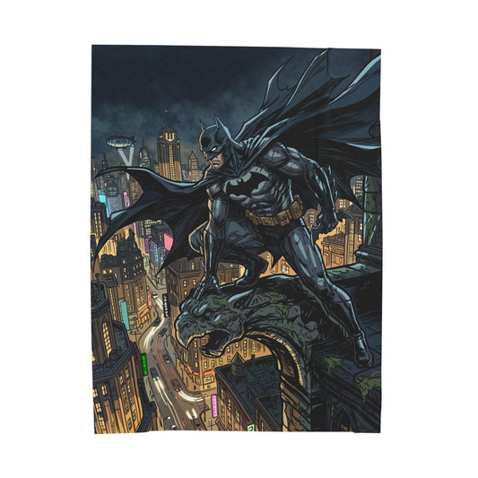 Batman Cityscape Velveteen Plush Blanket