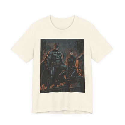 Batman & Catwoman Rain Night T‑Shirt