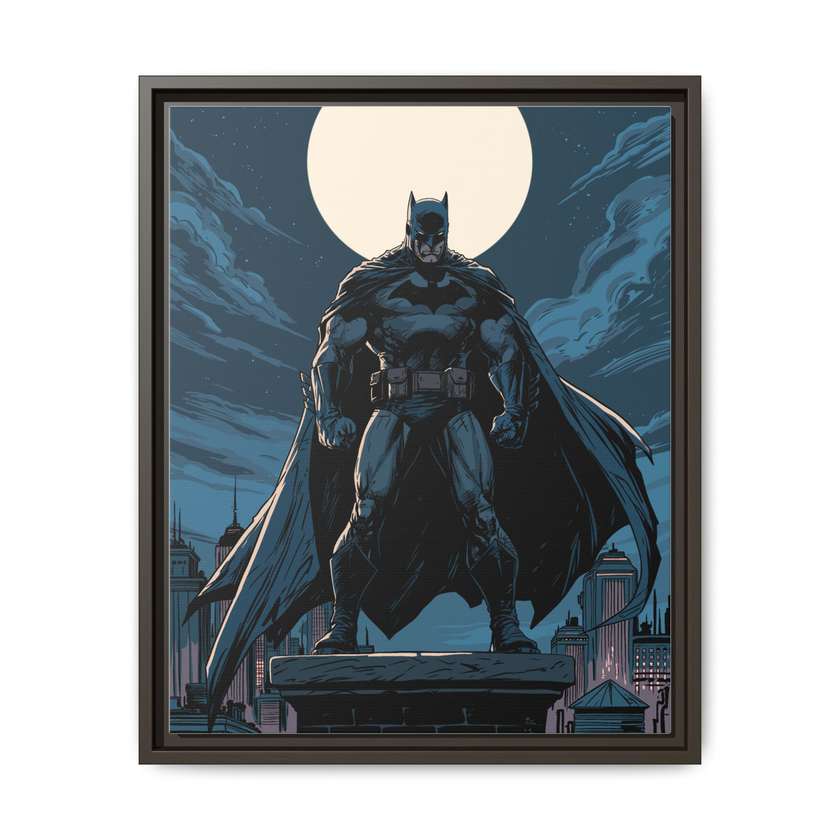 Batman Moonlit Matte Canvas Framed Print