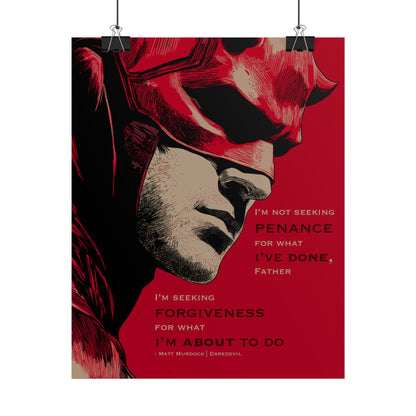 Daredevil Quote Rolled Poster — 'I'm Seeking Forgiveness'