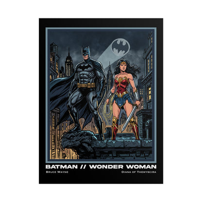 Batman & Wonder Woman Cinematic Rolled Poster — Superhero Wall Art