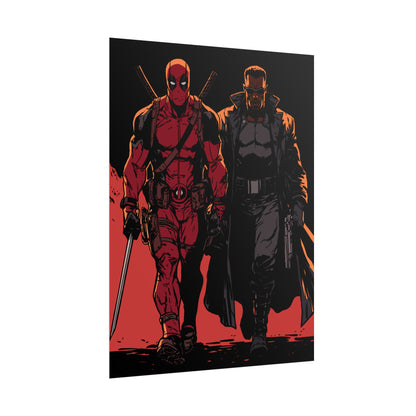 Deadpool & Blade Comic Art Print