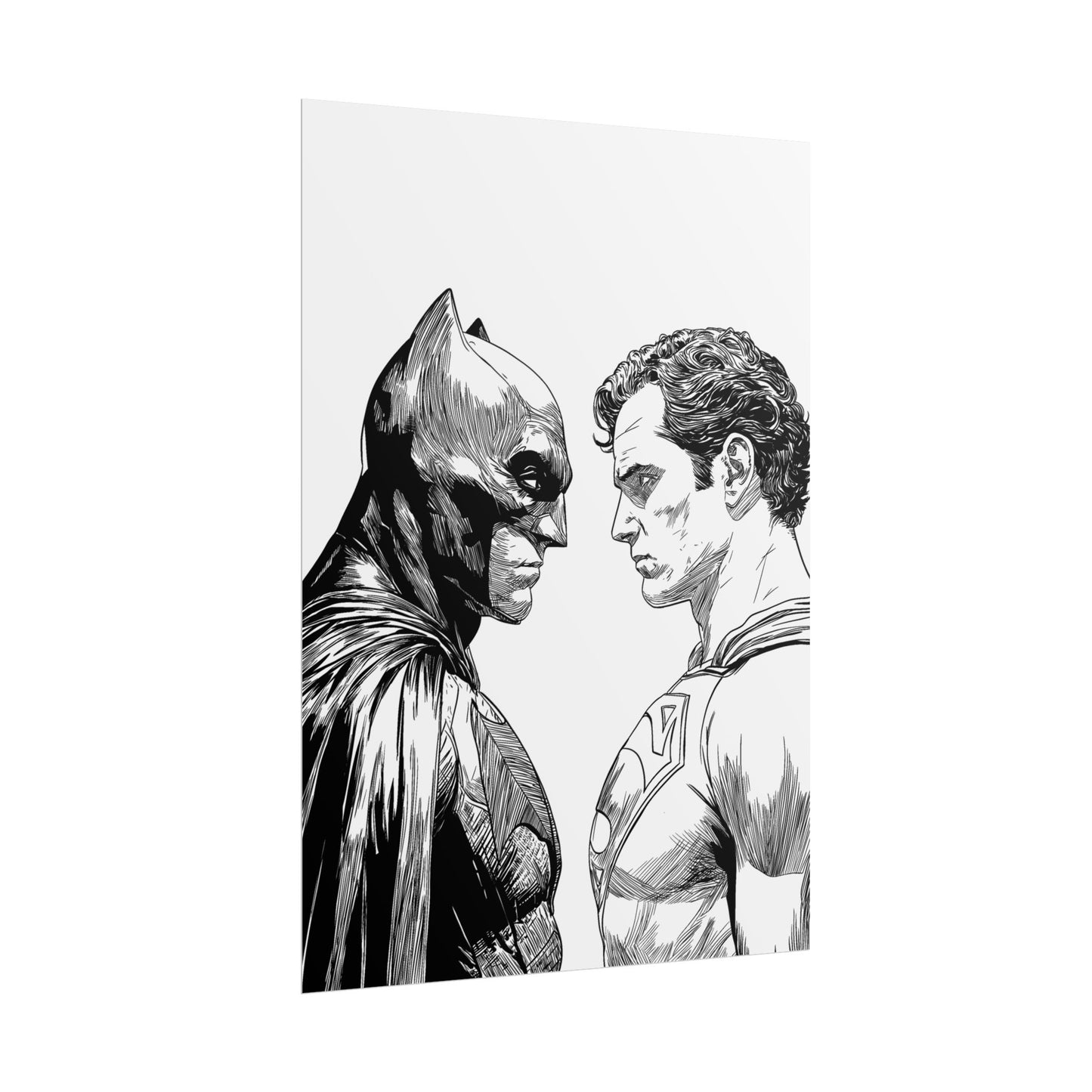 Batman vs Superman Black & White Poster