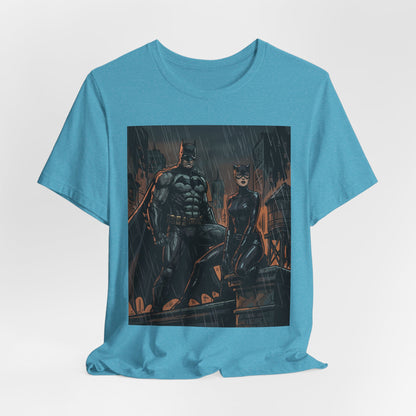 Batman & Catwoman Rain Night T‑Shirt