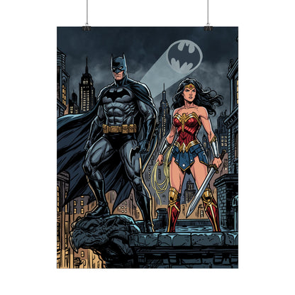 Batman & Wonder Woman City Night Poster