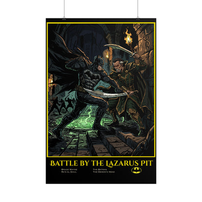 Batman "Battle by the Lazarus Pit" Poster — Rolled Collectible Art Print