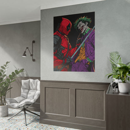 Deadpool vs Joker Comic Art Print