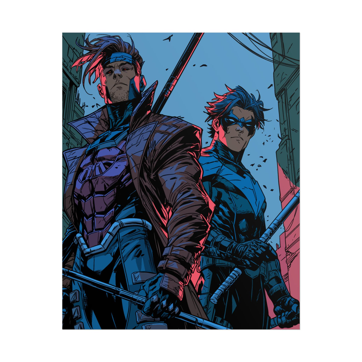 Nightwing and Gambit - Rolled Poster — Comic Art Print