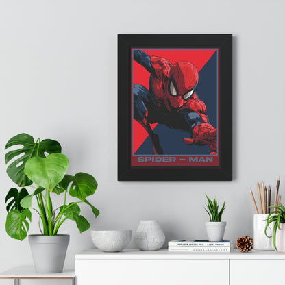 Spider-Man Framed Poster — Vertical Comic Art Print