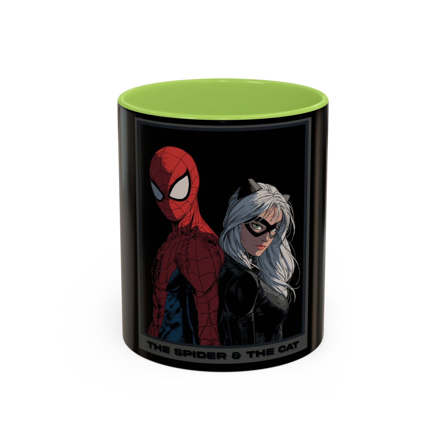 Spider & Cat Duo Accent Coffee Mug – Black 11/15oz