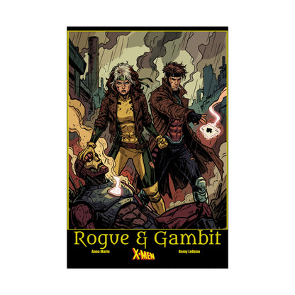 X-Men Rogue & Gambit Poster — Retro Comic Rolled Poster