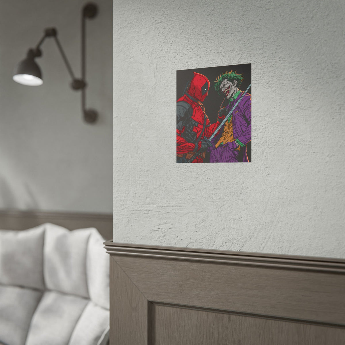 Deadpool vs Joker Comic Art Print