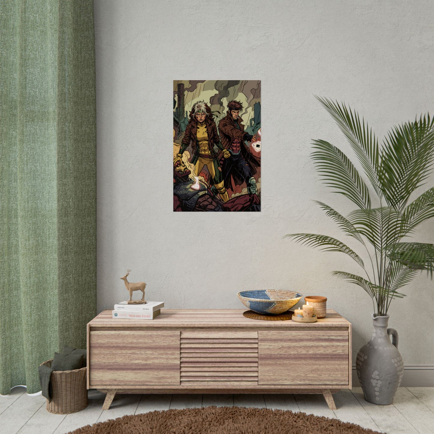 X-Men Comic Poster — Rogue & Gambit Rolled Art Print