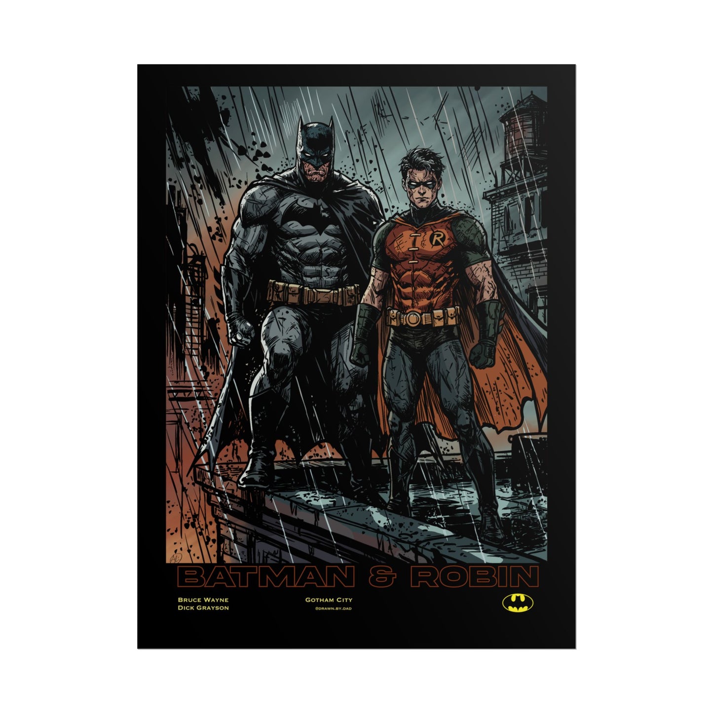 Batman & Robin Vintage Comic Poster — Rolled Art Print