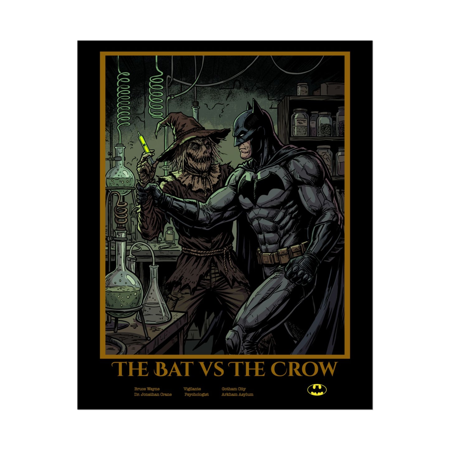 Batman vs Scarecrow Cinematic Rolled Poster — Vintage Comic Movie Art Print
