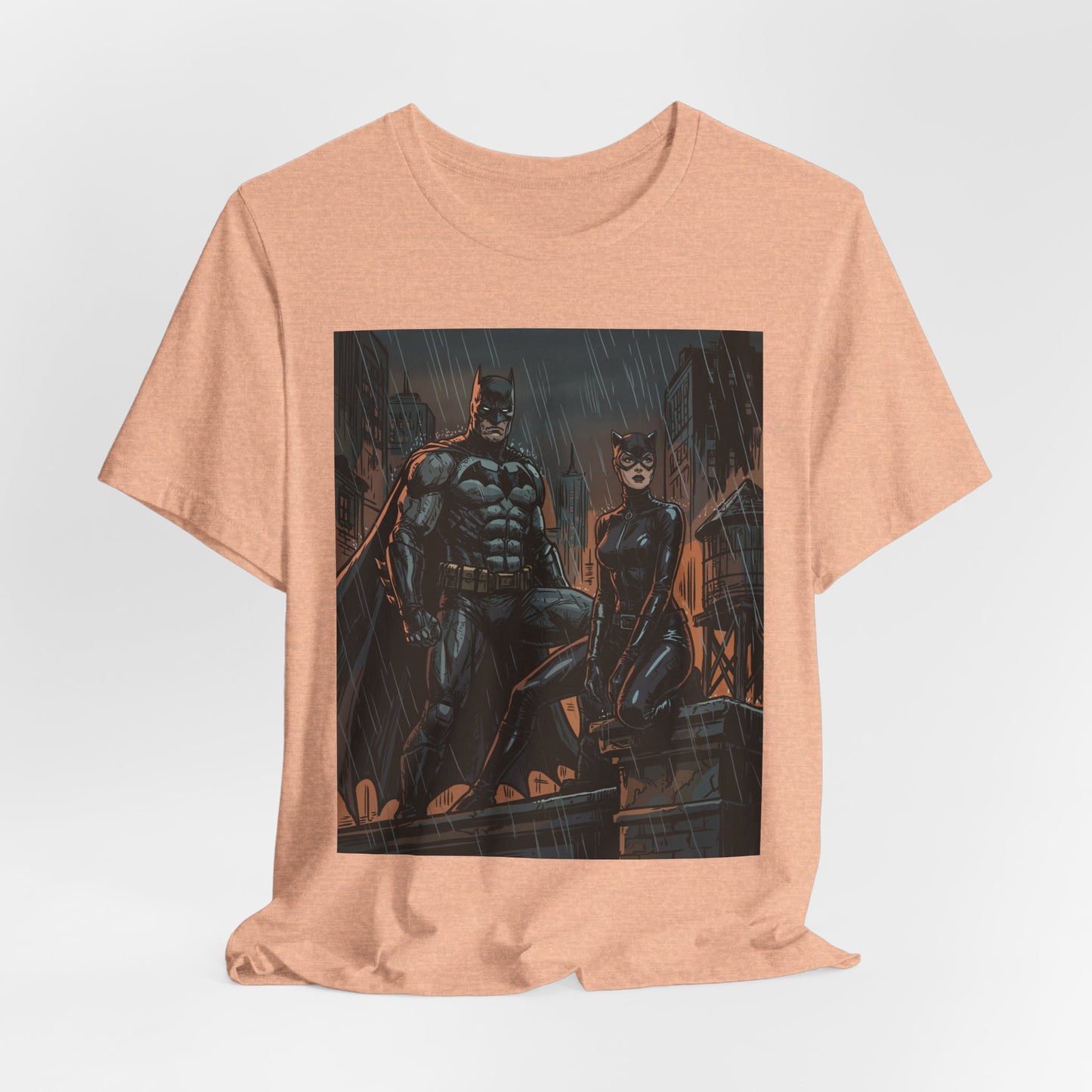 Batman & Catwoman Rain Night T‑Shirt