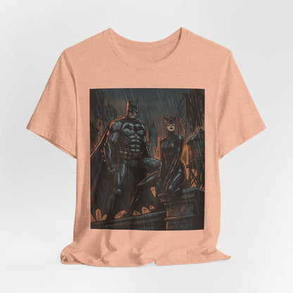 Batman & Catwoman Rain Night T‑Shirt