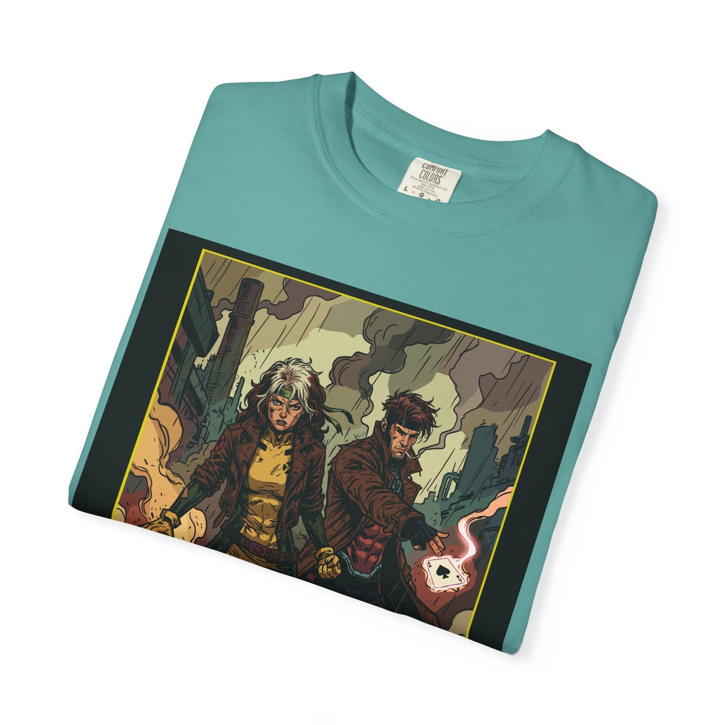 Rogue & Gambit Graphic T-Shirt — Comic Art Mutant Duo Tee