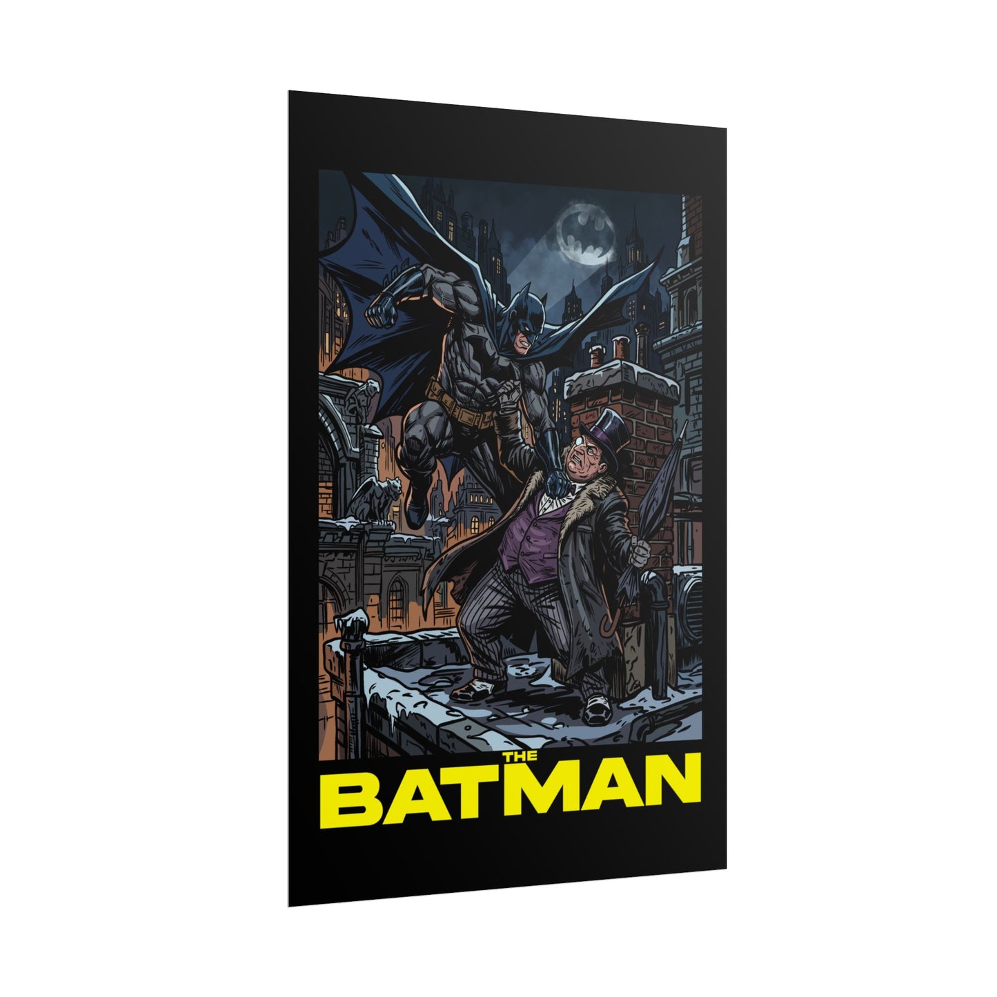 Batman vs Penguin Cinematic Rolled Poster