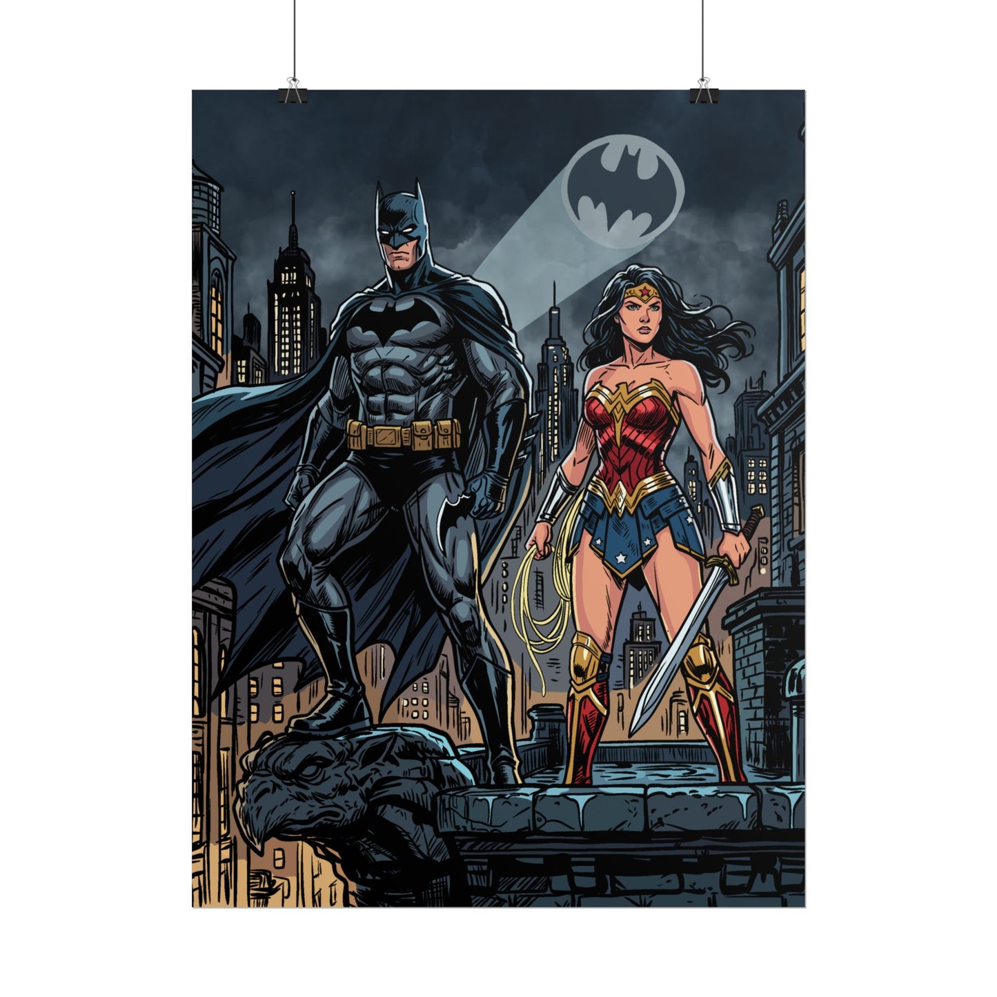 Batman & Wonder Woman City Night Poster