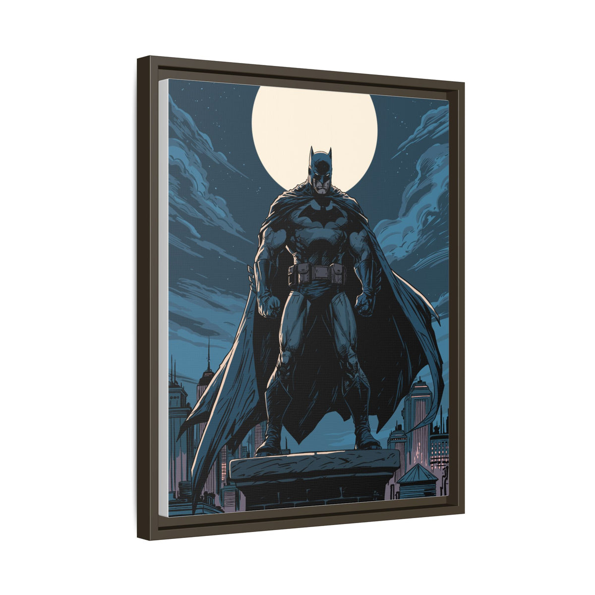 Batman Moonlit Matte Canvas Framed Print