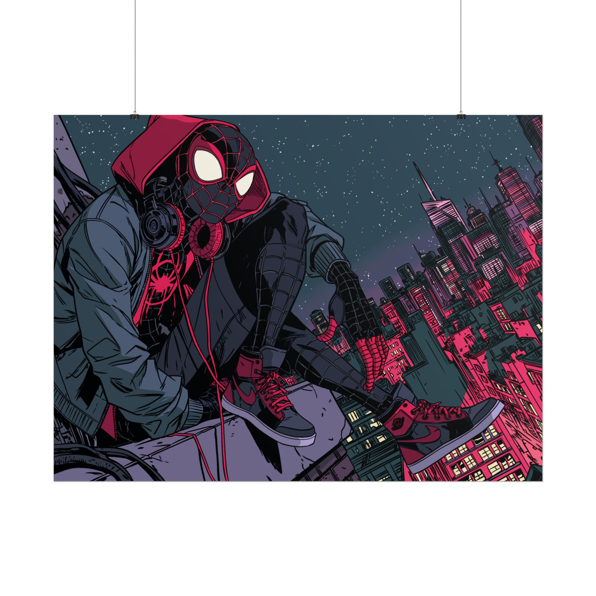 Spider-Verse Miles Morales Poster — Neon City