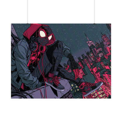 Spider-Verse Miles Morales Poster — Neon City