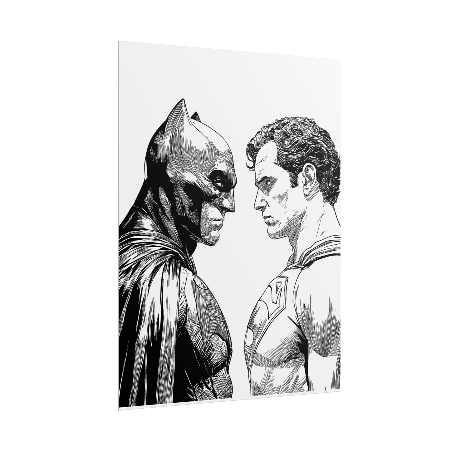Batman vs Superman Black & White Poster