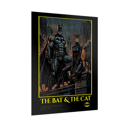 Batman & Catwoman Poster – "The Bat & The Cat" Rolled Art Print