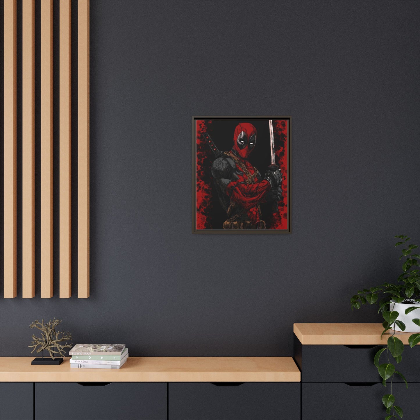 The Merc #2 - Framed Canvas Wall Art — Comic Antihero Sword Portrait