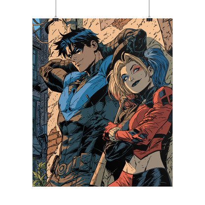 Nightwing & Harley Quinn Rolled Print